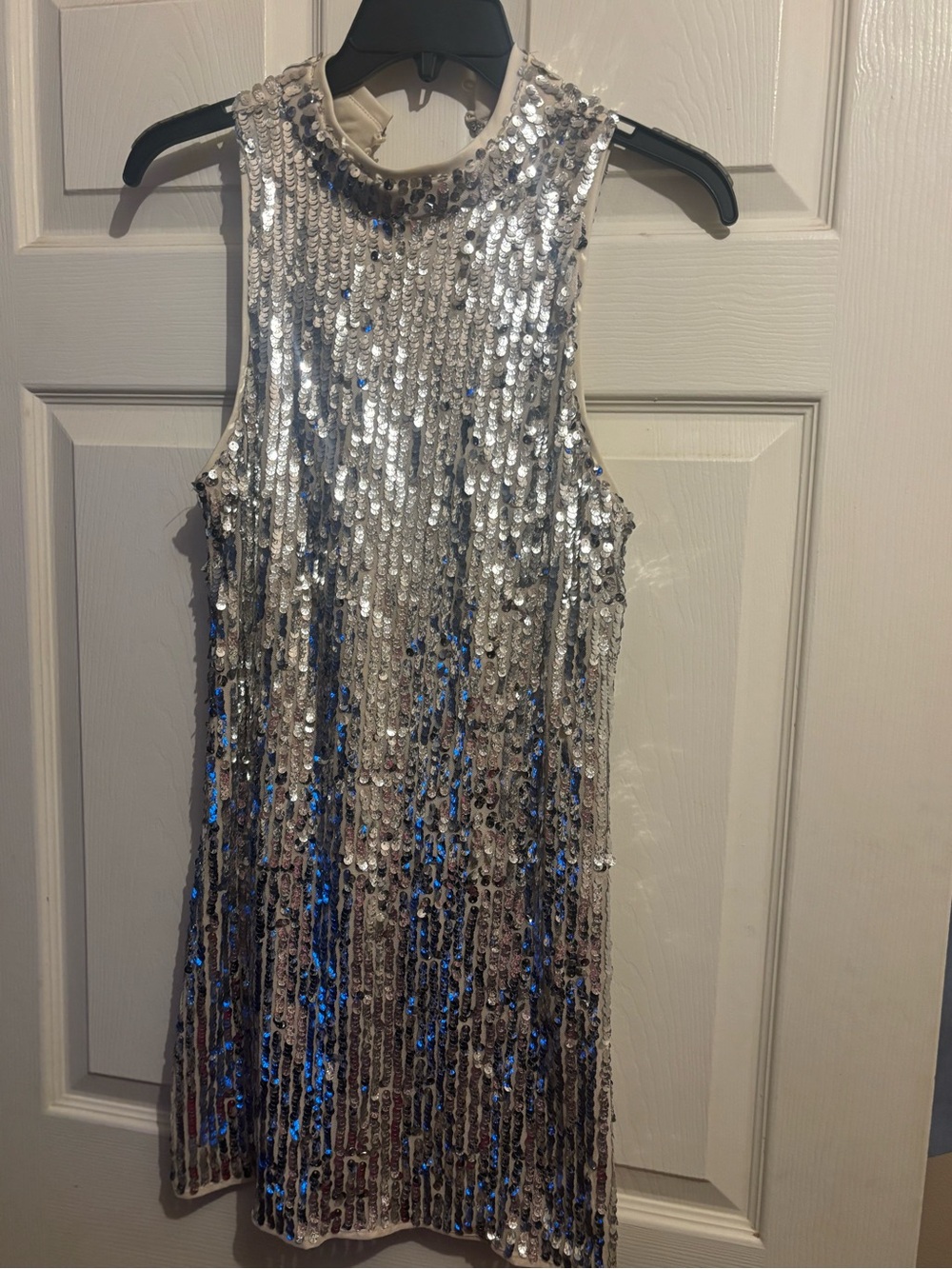 NWT DO+BE Champagne  Sequin High-Neck Mini Dress